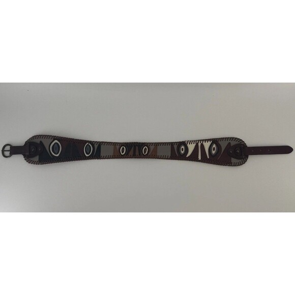 3.5" Wide Waist Leather Statement Belt Boho bohemian western equestrian multi 29 - Picture 4 of 12